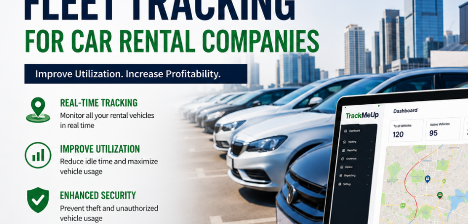 Fleet tracking for car rental companies using TrackMeUp GPS tracking system to improve fleet utilization, vehicle visibility, operational efficiency, and profitability.