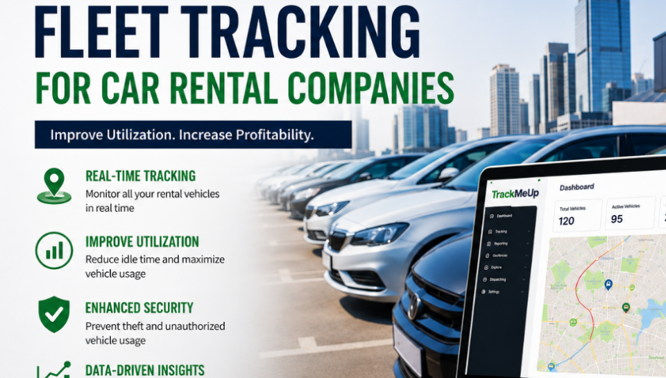 Fleet tracking for car rental companies using TrackMeUp GPS tracking system to improve fleet utilization, vehicle visibility, operational efficiency, and profitability.
